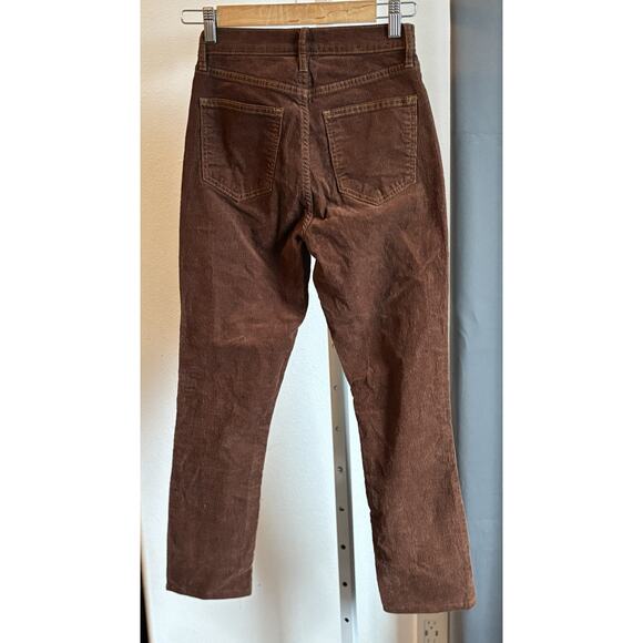 GAP High Rise Vintage Slim Corduroy Pants Brown 00 24R Straight Leg Fall Winter - Picture 2 of 4
